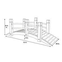 Shine Company 4982N 6 Ft. Cedar Wood Garden Bridge with Side Rails, Natural