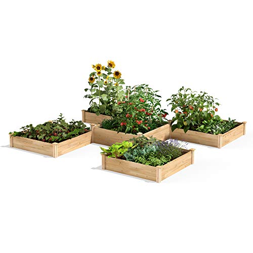 Greenes Fence Premium Cedar Raised Garden Bed, 80 Sq. Ft. 12' x 12' x 10.5-14" (3/4" Thick) - Made in USA with North American Cedar
