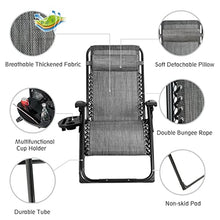 TEOYETTSF Extra Large Lounge Chair Patio Folding Recliner Grey