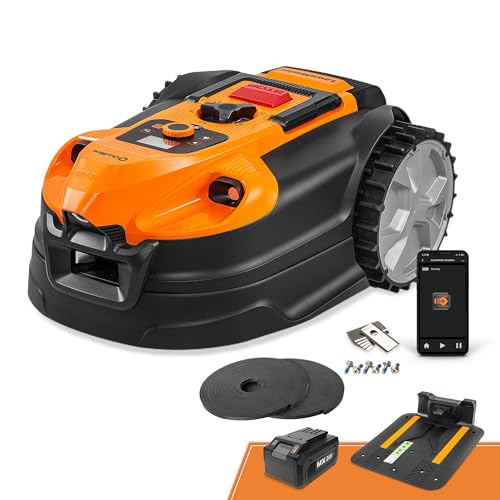 LawnMaster OcuMow™ VBRM701YAMIDR Perimeter Wire Free Robot Lawn Mower Cuts 1/6 Acre Optical Navigation,Obstacle Avoidance Auto-Charging Station, No Go Function, WiFi & Bluetooth Connection APP Control