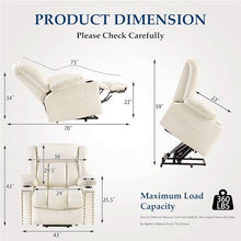 KTYUERGHK Large Power Lift Recliner with Heated Massage & USB-C for Elderly