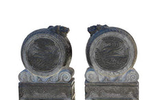 Orientliving Chinese Foo Dogs Door Block Drum Statue Gray