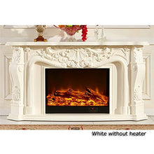 oaxroe Bedroom Fireplace Wood Fireplace Living Room Decorating Warming Fireplace Mantel Electric Insert Firebox LED Optical Artificial Flame Fireplace Heater(White,with Heater)