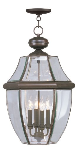 Livex Lighting 2357-07 Monterey 4-Light Outdoor Hanging Lantern, Bronze