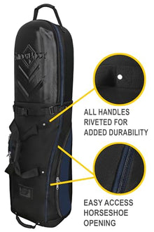 CaddyDaddy Enforcer Golf Travel Bag Soft-Sided Cover with Hard Top Protection Black/Blue