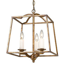 Golden Lighting 3072-3P GG Athena Foyer - Caged, Grecian Gold, 3 Lights