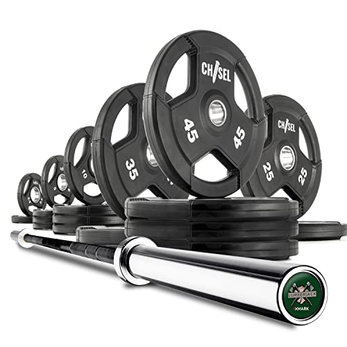 XMark Olympic Weights Set with 7' Barbell 365 lb