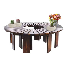 BXKCFYBSQ Solid Wood Circular Tree Bench,Round Garden Chair,Outdoor Furniture Decoration Seating,Wood Strip Splicing,Free Combination of Shapes