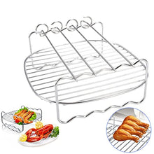 BBQ Rack Skewer Barbecue Grill Baking Tray for Air Fryer Double-Deck Home Replacement