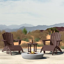 WestinTrends Dylan Outdoor Adirondack Chair with Ottoman and Side Table 5-Piece Set Dark Brown