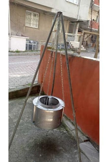 Bermuda Triangle Fire Pit - Stainless Steel Body, 18 Inch Diameter, 11.8 Inch Height - Heavy Duty Outdoor Charcoal Grill and Heater - 8.8 lb Weight - Silver
