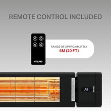 Stelpro Vivio 4000W Infrared Patio Heater – Outdoor/Indoor, IP65 Water-Resistant – Hardwired 240V – Remote Control – Carbon Filament Lamp – Aluminum Build – Black (SVI4002BK)