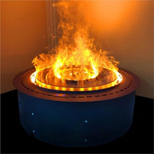 FURUIM2024M Electric Fireplaces 3D Fireplace Decoration with Simulated Flames Round Built-in(Small)