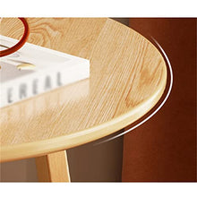 NRFJFOP Small Round Sofa Side Table Wooden Bedroom Mini Bedside Rack Balcony Coffee