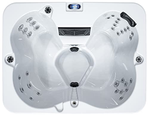 Luxuria Spas Cypress 4-Person 36-Jet Hot Tub with LED Fountains Homemade White/Grey