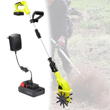 Vdniduir Electric Garden Tiller, Cordless Cultivator,Soil Rototiller, 10.5cm Width/25cm Depth,for Small Farms, Gardens
