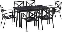 Crosley Furniture Kaplan 7-Piece Outdoor Dining Set Oiled Bronze with Oatmeal Cushions