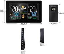 SHANBOYU Wireless Weather Station, Indoor Outdoor Thermometer Hygrometer with Sensor, Color LCD Touch Display, Forecast Station with Calendar and Adjustable Backlight(Black)