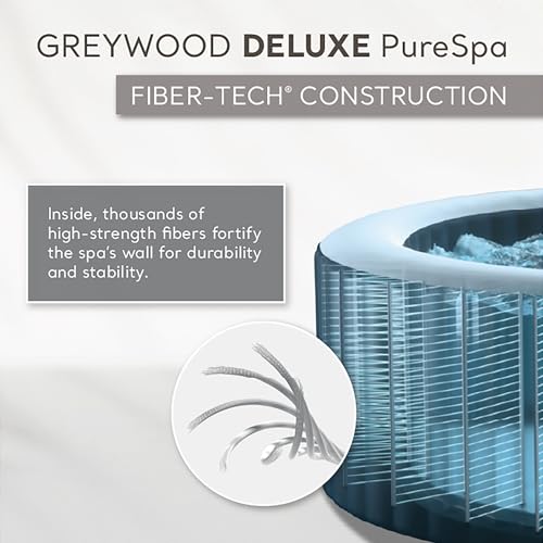 Intex PureSpa Plus 6 Person Inflatable Outdoor Hot Tub Spa Greywood