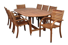 Brampton Patio Coventry 9-Piece Oval Dining Set Dark Teak Finish