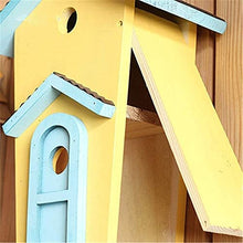 Feiyx Nest Bird Toy with Bells,Double-Layer Villa Bird's Nest House Feeder,Gardening Landscaping Cabin Birdhouse Outdoor Decoration,Steel Multi-Feeder Kit Stand for Attracting Wild Birds (Color : A)