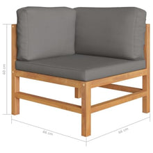 RJPLMFV 6 Piece Teak Patio Lounge Set with Gray Cushions