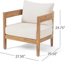 Merax Set of 2 Outdoor Acacia Wood Frame 2pcs Chairs with Cushions for Patio,Garden
