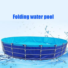Sermair Blue Canvas Pool Folding Plastic Swimming Pool Multi-Functional Water Storage Tank 157x47 Inch