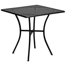 Flash Furniture 28" Square Patio Table Set with 2 Round Back Chairs, Black