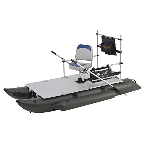 AQUOS Heavy-Duty FM 10.2 ft Inflatable Fishing Pontoon Boat for One