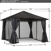 ABCCANOPY Hardtop Patio Gazebo with Curtains and Netting Dark Gray