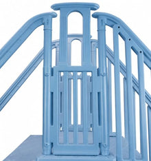 Aqua Select Anti-Slip Pool Steps Entrance System with Gate | Tranquil Blue | for Above Ground Swimming Pools | Safety Stairs Capacity Up to 400 lbs