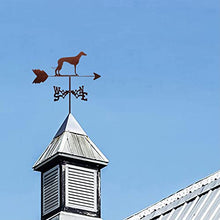 Weathervane - Dog Weather Vane Measuring Tools Retro Wind Vane Ttainless Steel Weathercock Roof Mounted Wind Direction Indicator for Sheds Garden Mount Yard Barns Decoration