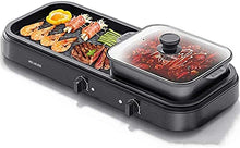 Hot Pot/Smoke-free/Electric Barbecue/Two-in-one/Double-Controls The Indoor Non-Stick Grill Suitable for 5-10 people 2200W,A (Color : A)