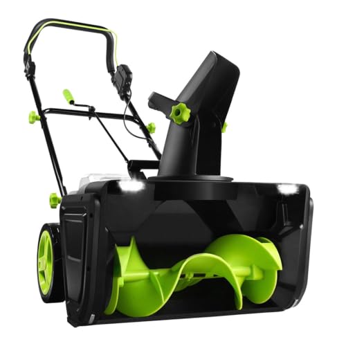 Driveway Snow Removal Tool, Cordless Electric Snow Blower 40V Lithium Battery Powered,3500W Brushless Motor, 50cm Clearing Width, 25cm Depth, 7.6m Throw Distance 2Batteries