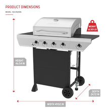 Nexgrill Propane 4-Burner Gas Grill, Side Burner and Stainless Steel Lid