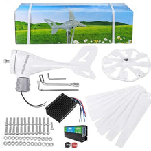 AISINILALAO 20000W Complete Home Wind Turbine Kit- 12V/24V/48V Wind Generator - Full System with Generator, Blades, Controller, Manual for Off-Grid Power,24v