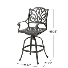 Christopher Knight Home Alfresco Outdoor 37" Cast Aluminum Bar Set, 3-Pcs Set, Bronze