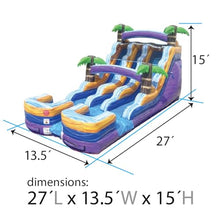 TentandTable 15FT Commercial Inflatable Double Water Slide, Tropical Purple