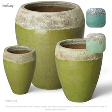 Emissary 22in Round Stoneware Planter Reef/Lime