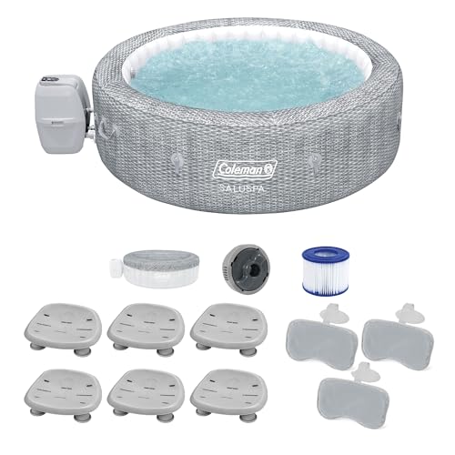 Coleman SaluSpa Sicily AirJet Inflatable Hot Tub with Pool/Spa Seat & Headrest Pillows