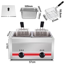 Large Capacity Gas Fryer With Removable Baskets And Lid 20L/30L Free Standing Temperature Control Adjustable Firepower Stainless Steel,(Lpg)