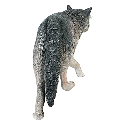 Design Toscano Call of the Wild Growling Gray Wolf Statue Full Color