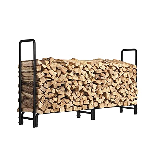 WXPWAMZ Firewood Holder Firewood Storage Rack Outoor Organizer Black Metal Firewood Storage Rack Holder Home Warehouse Wood Organize Shelf Indoor/Outdoor Firewood Rack,