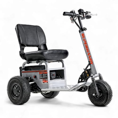 SuperHandy Electric Tugger Cart, Industrial Tow Tractor Riding Scooter - 1 Seater, 2600 lbs Towing Cap, 350 lbs load cap, 48V 4Ah Li-Ion Battery - For Warehouse Material & Mobility Personnel Transport