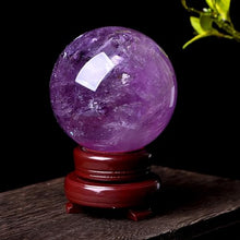 FOTCFATEV Amethyst Sphere Purple Quartz Crystal Ball Statue Sculpture Stone Ornaments Home Decoration Orb Crafts,9cm