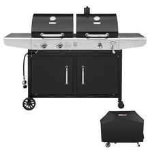 Royal Gourmet 2-Burner Black Gas Grill and Charcoal Grill Combo ZH3002C