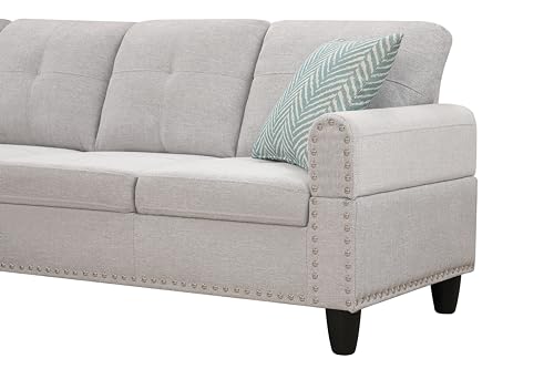 FANYE L-Shaped Modular Sectional Sofa Light Gray-a