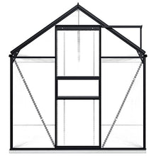 Outdoor Large Space Greenhouse, 26.6 Square feet, Polycarbonate Panels, Aluminum Support Structure, Drainage System, Ventilation ( Color : Anthracite , Size : 74.8" x 145.7" x 52" )