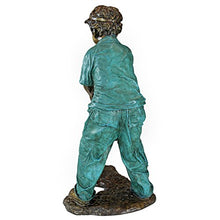 Design Toscano Gabe The Boy Golfer Cast Garden Statue Two Tone Bronze & Verdigris